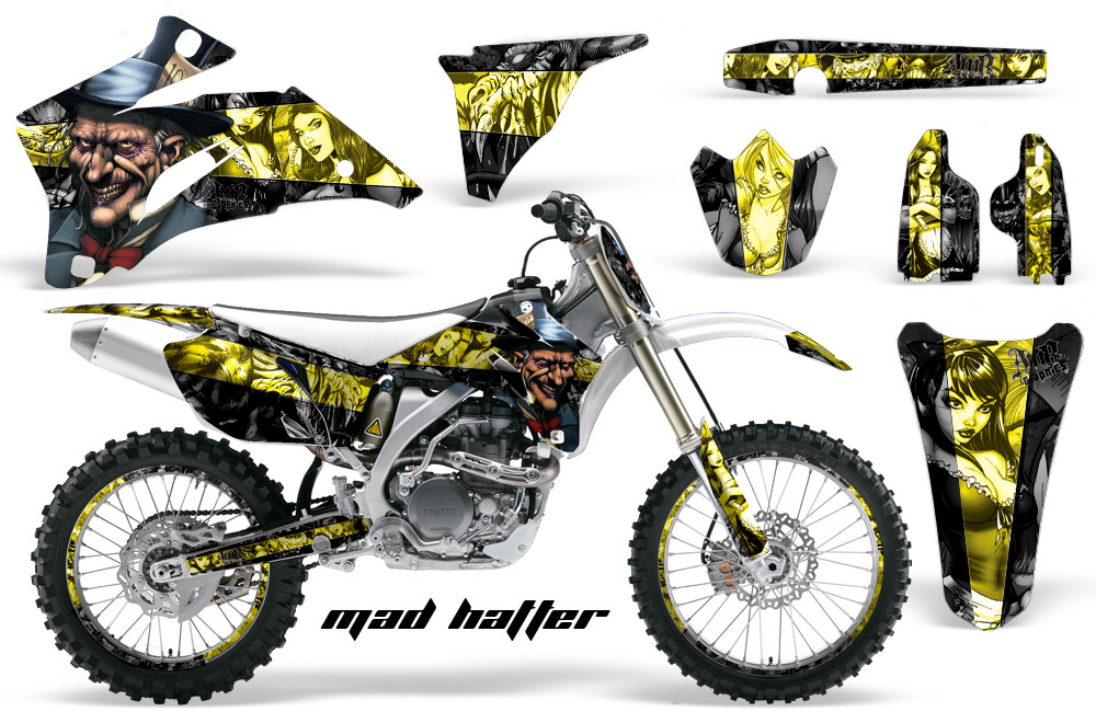 large 244 yamaha yz 250f 450f 06-09 mad hatter black yellowstripe nps